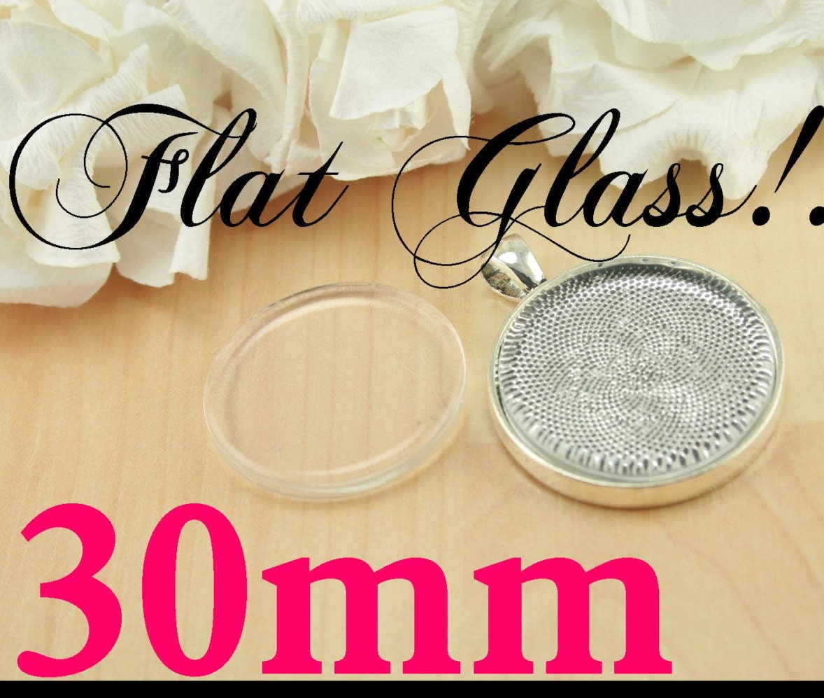 30mm FLAT Glass Clear FLAT Craft Glass 30mm Circle Domes Etsy