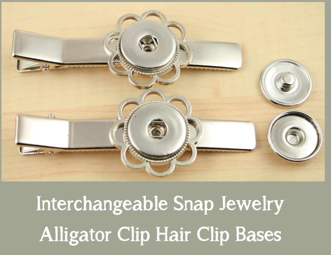 1 Sold By The Piece Hair Clip Base DIY SNAP Bezel Etsy