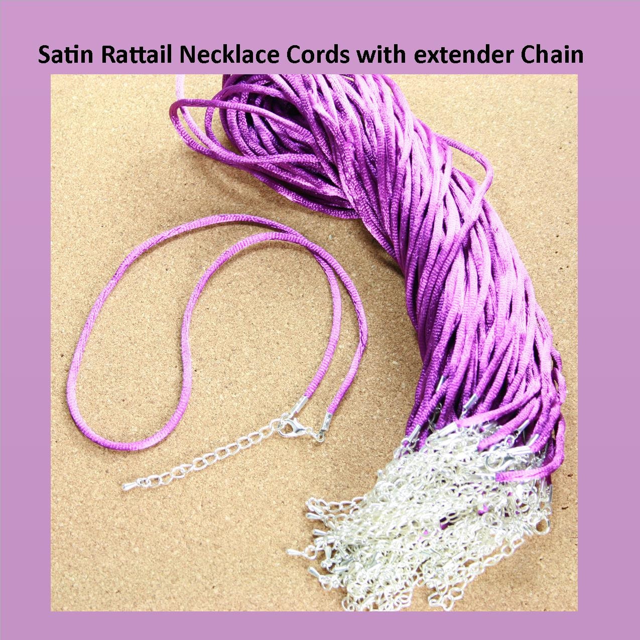Satin Rattail Necklace Cords 1620 Inch Satin Rattail Etsy