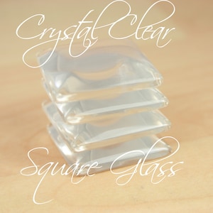 20 1 inch Clear GlassTiles -  SQUARE Cube Domes High Quality