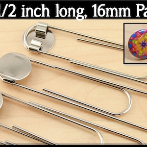 BULK 100 DIY Jumbo Paper Clip BookMarks. 3 1/2 Inch in Length. 16mm Attached Glue Pad. image 1