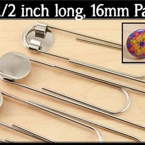 BULK 100 - DIY Jumbo Paper Clip BookMarks. 3 1/2 Inch in Length. 16mm Attached Glue Pad.