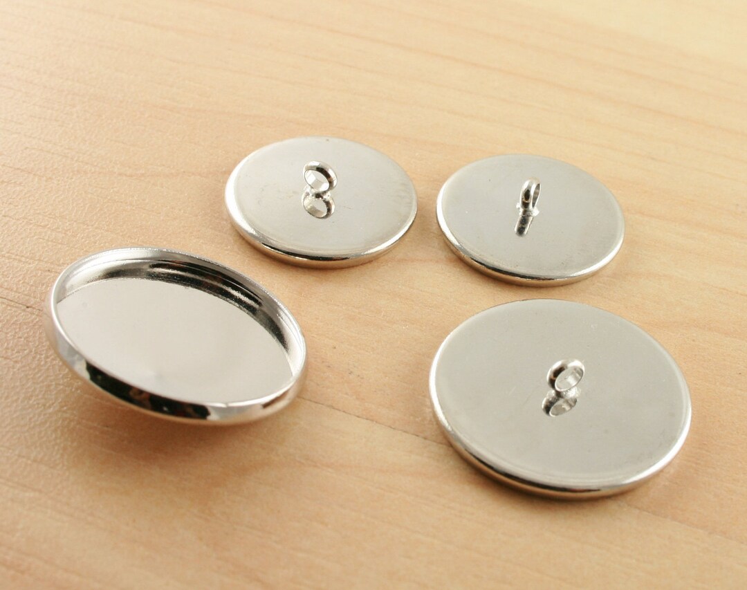Bezel Button Image 16mm SEW on Button Bezel Blanks (10), Seals (10 or 20), Glass (10). DIY ...