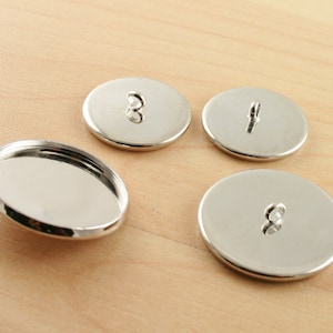 16mm SEW On Button Bezel Blanks (10), Seals (10 or 20), Glass (10). DIY supplies, No Silver* TLC, No Bronze, Stainless Steel Tone.  Craft