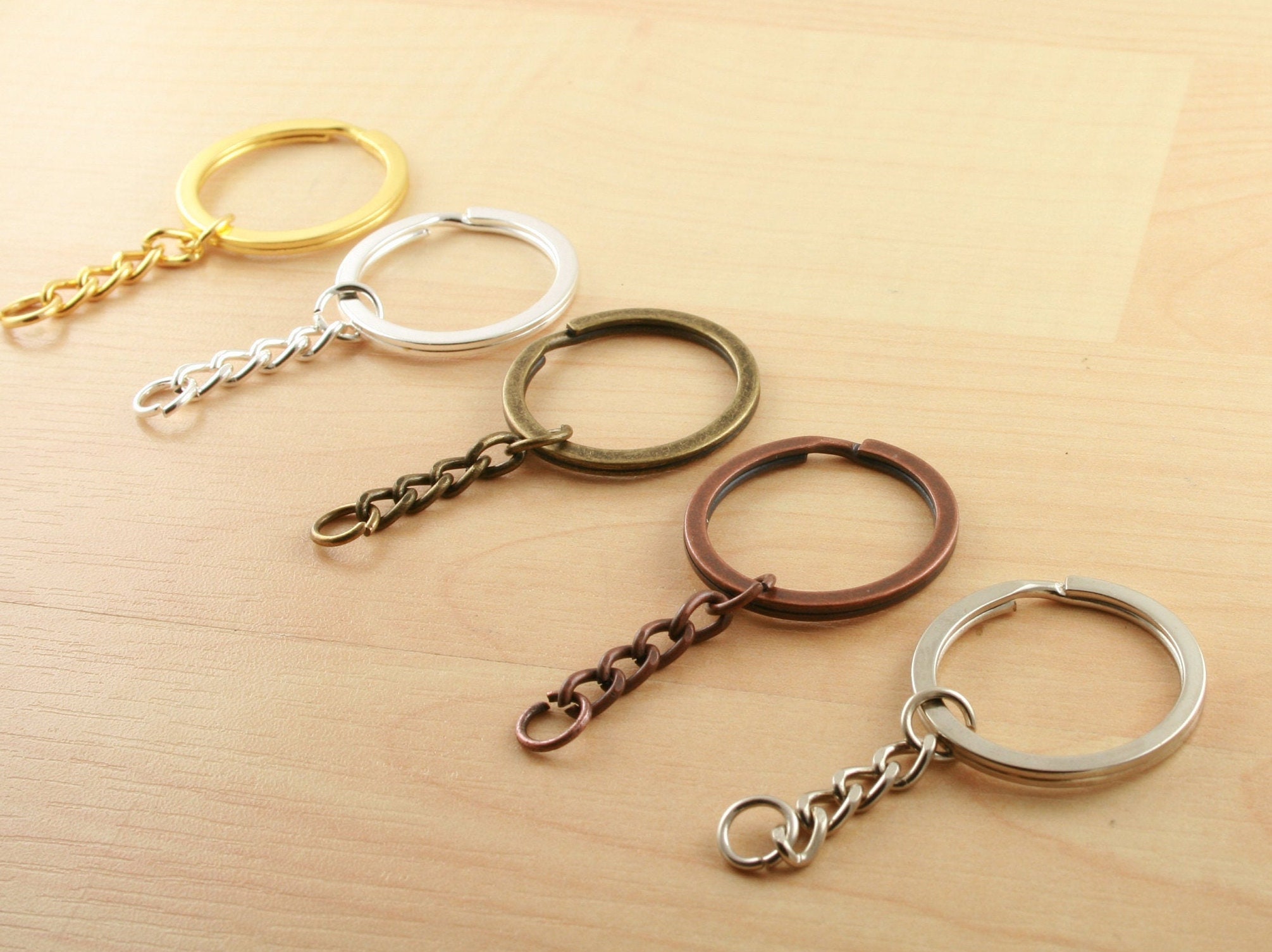 50 Pcs Keyring Keychain Split Ring Keyfob Key Holder Metal O Rings for  Jewelry Making Leather Bag DIY Accessories 10mm ~ 57mm