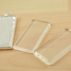 100 Blank Rectangle Pendant Trays 1x2 Rectangle. Silver,Black, Antique Copper, Antique Bronze, Antique Silver. Glass is sold separately. image 5