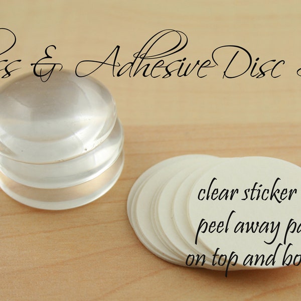20 GLASS and SEALS -  1 inch - 25mm Glass Circle Domes and Clear Photo Safe Adhesive Discs for  Glass Jewelry Making - alternative to Glaze