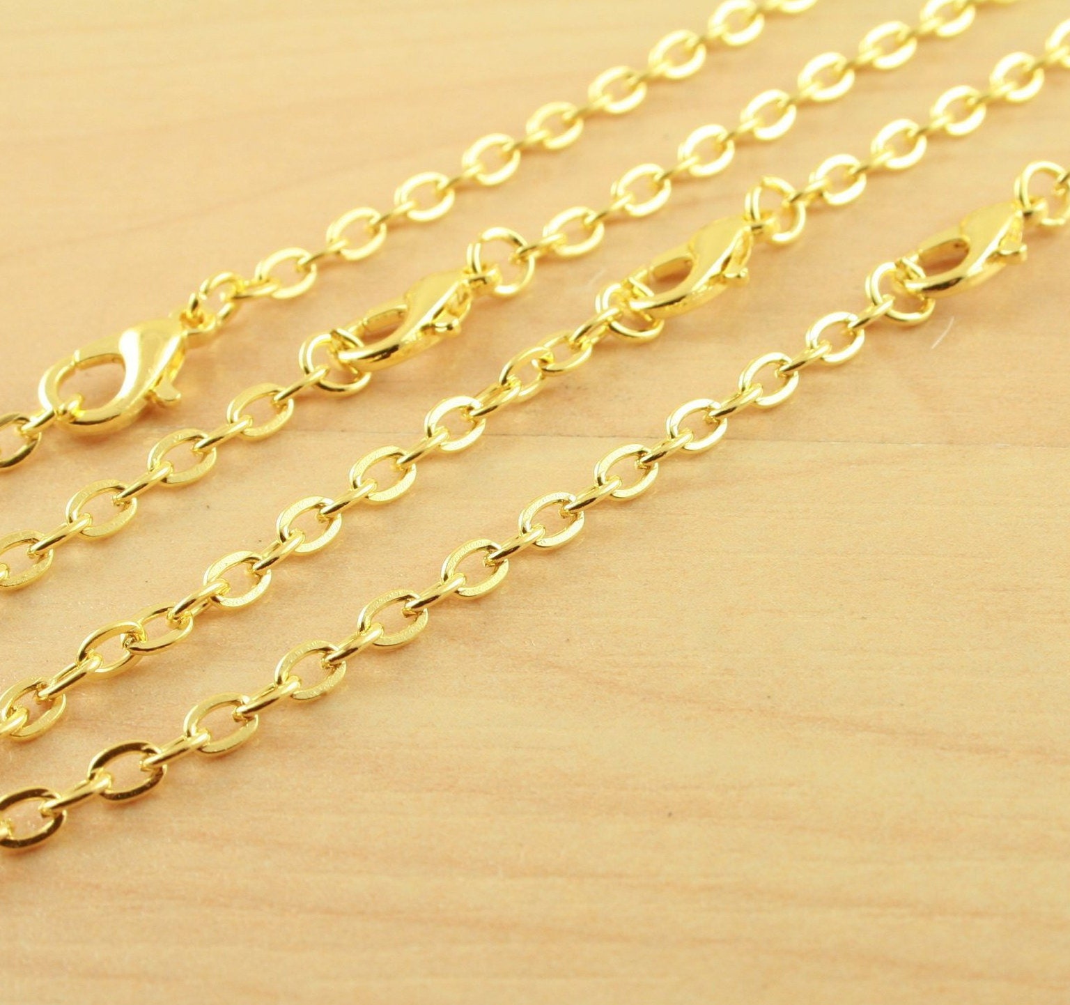 10 Classic Style Rolo Chains With Lobster Clasps - Oval Links. SHINY ...
