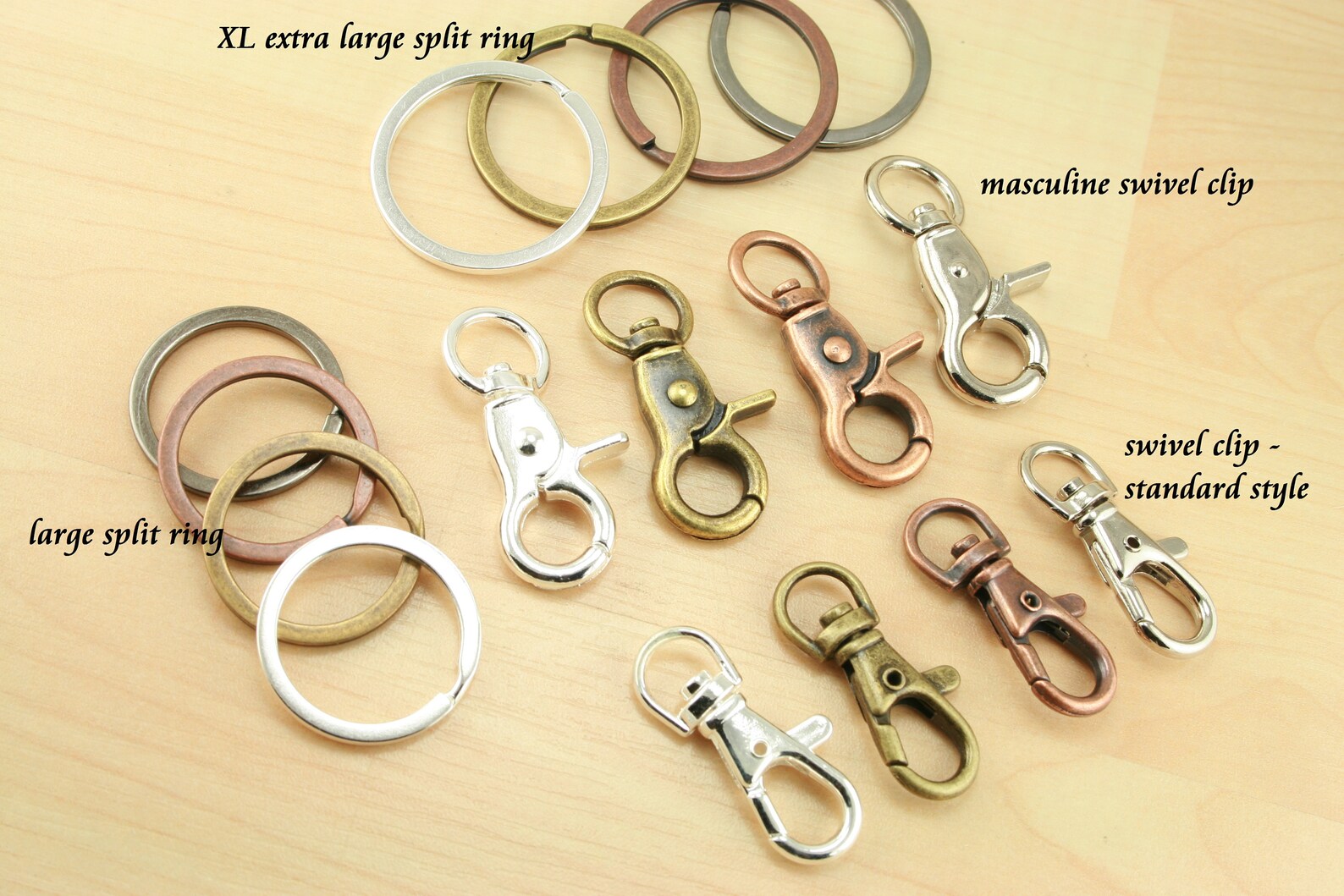 10 Key Ring Clips Standard Style DIY 4 Color Options Etsy