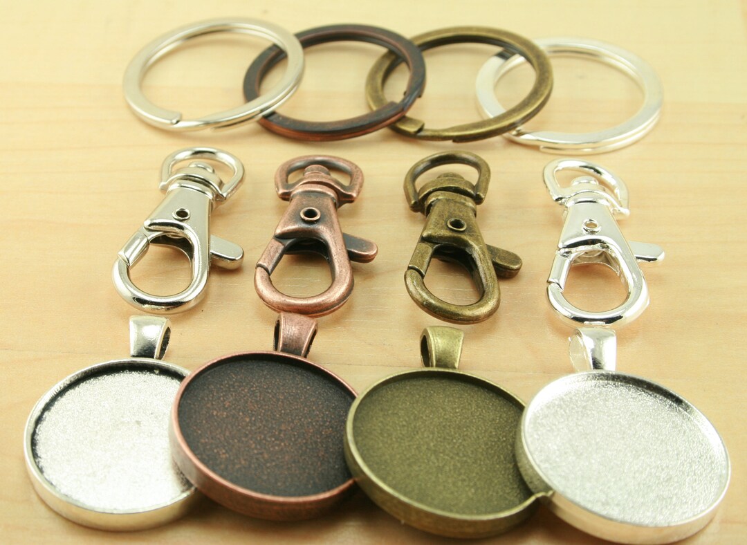 10 Key Ring Making DIY Kit. 25mm Split Ring, 10 Standard Swivel Clips ...