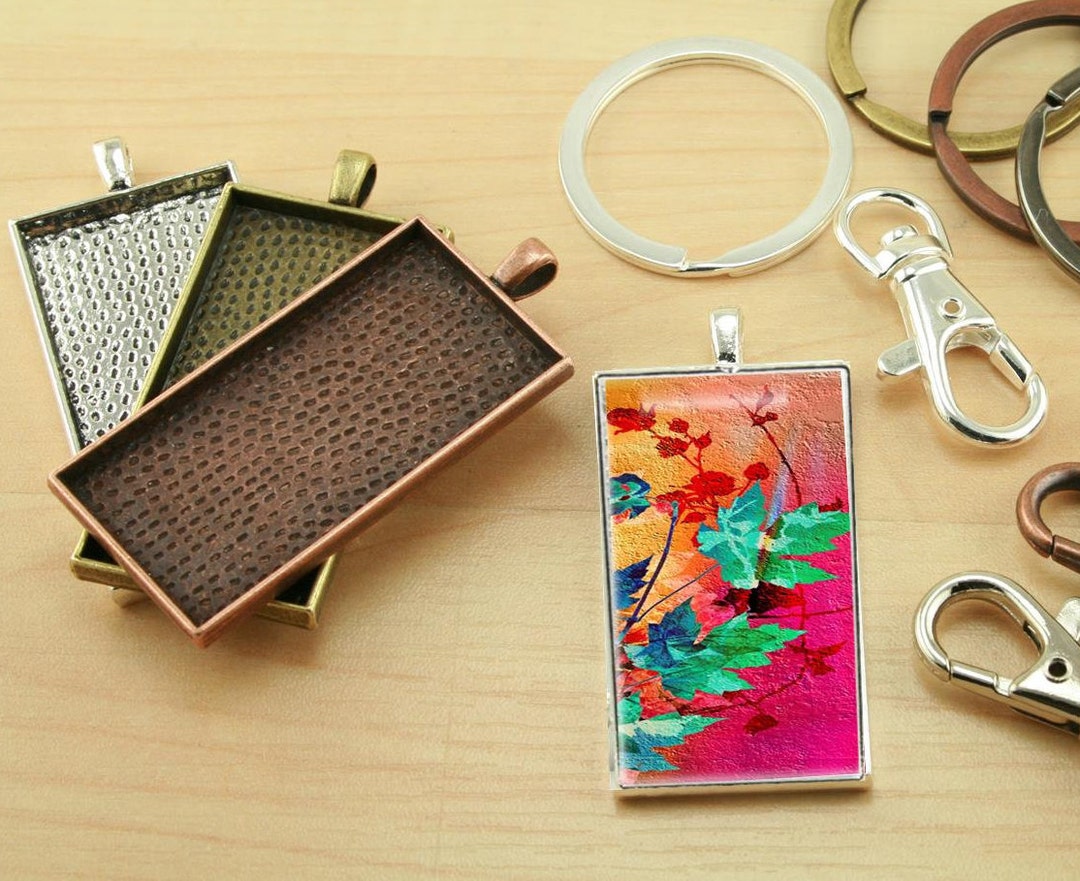 10 Key Ring Making DIY Kit. XL Split Ring, 10 Standard Swivel Clips