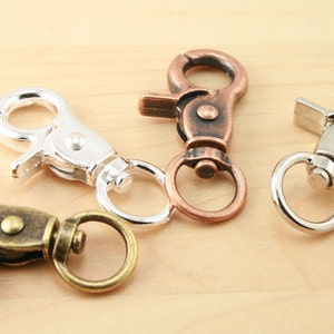 The &quot;Masculine&quot; Key Ring Clips - 10 - 4 Color Options - Lg, Swivel, Swivel Charm Clips, Heavy, Sturdy - Split Ring Key Rings Sold Separately