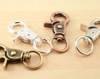 Bulk 200 - The "Masculine" Key Ring Clips - 4 Color Options - Lg, Swivel, Swivel Charm Clips, Heavy, Sturdy - Split Ring Key Rings  offered