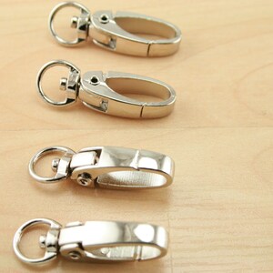 10 Large, Swivel Key Ring Clips, Handbag Clips, Swivel Clips, PLATINUM Silver, Heavy, Sturdy Trays, Split Ring Key Rings not included image 4