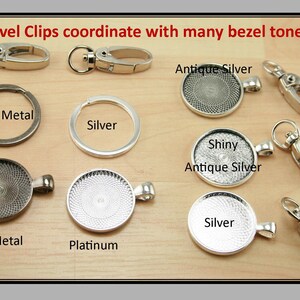 10 Large, Swivel Key Ring Clips, Handbag Clips, Swivel Clips, PLATINUM Silver, Heavy, Sturdy Trays, Split Ring Key Rings not included image 3