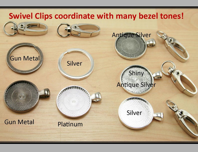 10 Large, Swivel Key Ring Clips, Handbag Clips, Swivel Clips, PLATINUM Silver, Heavy, Sturdy Trays, Split Ring Key Rings not included image 3