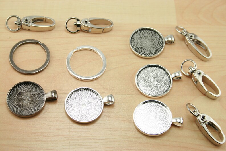 10 Large, Swivel Key Ring Clips, Handbag Clips, Swivel Clips, PLATINUM Silver, Heavy, Sturdy Trays, Split Ring Key Rings not included image 5