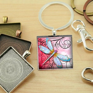 10 Key Ring Making DIY Kit. XL Split Ring, 10 Standard Swivel Clips ...