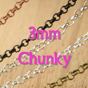 10 Necklaces - 30&quot; CHUNKY Rolo Style - 30 inch - Bronze Chain - Mix and Match -Antique Copper Chain, Silver, Black, Antique Silver Chain