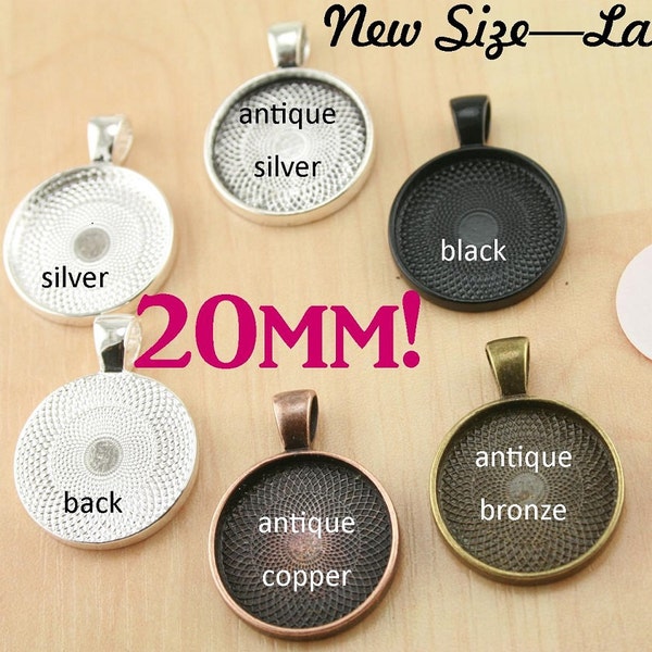 20 Kits-20mm GLASS 20), PENDANTS 20), 20mm SEALS (20 or 40), Classic Chain- Photo Glass Jewelry, Pick your supplies. 5 Trendy Colors