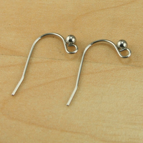 20 pcs Closed Hook Loop with Ball Style Earring Wires. Stainless Steel Earring Wires, DIY, Nickel Free, Lead Safe, Ships from USA, 10 pair