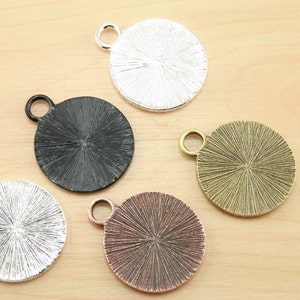 1 Sampler-25mm Large Loop Rope Trim Edge Tag Style Pendant Tray Charm. 5 Color Choices Alloy image 3