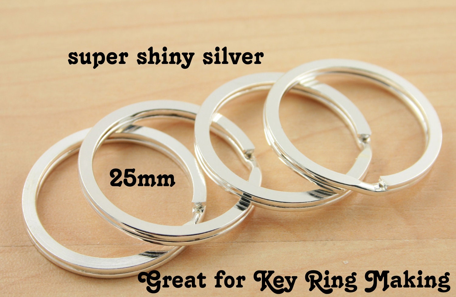 20 Extra Large Split Rings for Key Ring and Key Chains Round, Heavy Duty,  28-30mm, Silver , Bronze, Dark Antique Copper, and Gun Metal 