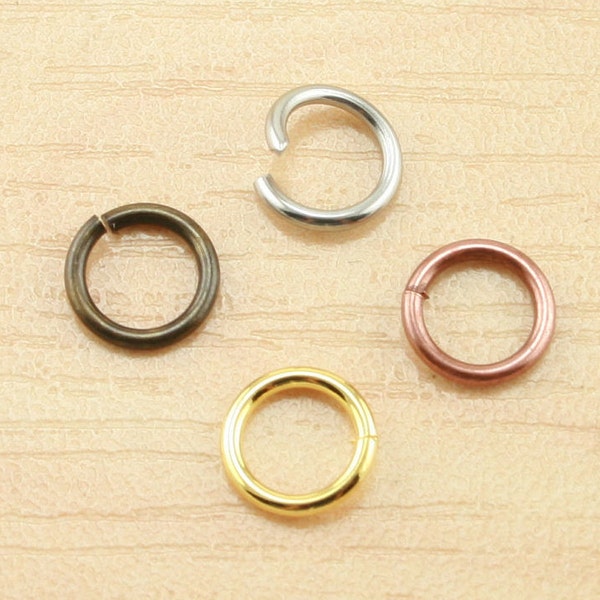 Heavy Duty Jump Ring Craft Supply. Unsoldered 7x1mm. Open 304 Stainless Steel,Gold,Silver, Dk Bronze, DkAntique Copper.10g or 50g. Tone vary