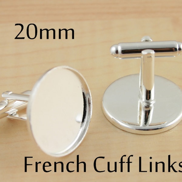 10 - 20mm CUFF LiNK Making Kit with Optional GLASS Domes (10) and Adesive Seals(10 or 20) - Select Color , Makes 5 Pair of Cufflinks