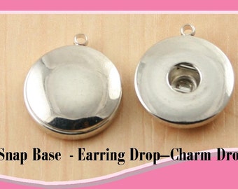 Snap Drop - One Loop Drop - DIY SNAP Bezel Base Charm Drop Earring Drop. Works with Snap Jewelry-Snap Bezel Tops are sold separatelyPick Qty