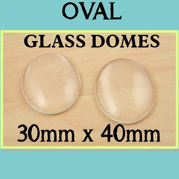 10 Jumbo Glass pcs. Choose  30 x 40mm OVAL. . Perfect for Quotes Under Glass. Seals are optional