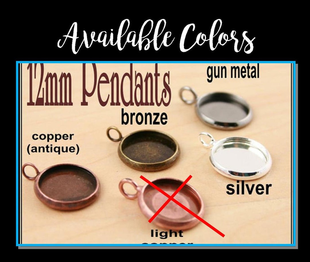 25 Ct.12mm Charm Craft Kits PENDANT Style Earring Drops-blank Bezel ...