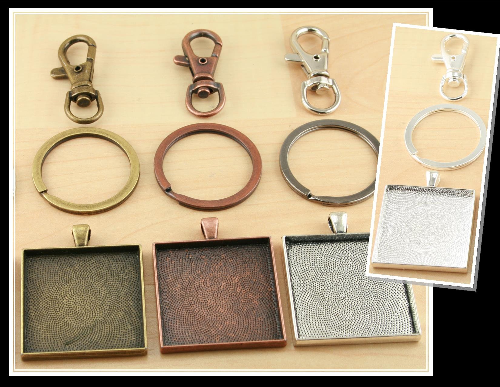 10 Key Ring Making DIY Kit. 25mm Split Ring, 10 Standard Swivel Clips ...