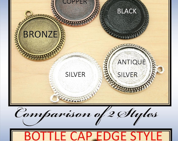 10 25mm bottle Cap Style 3 Colors beaded Edge 5 Colors Alloy Pendant ...