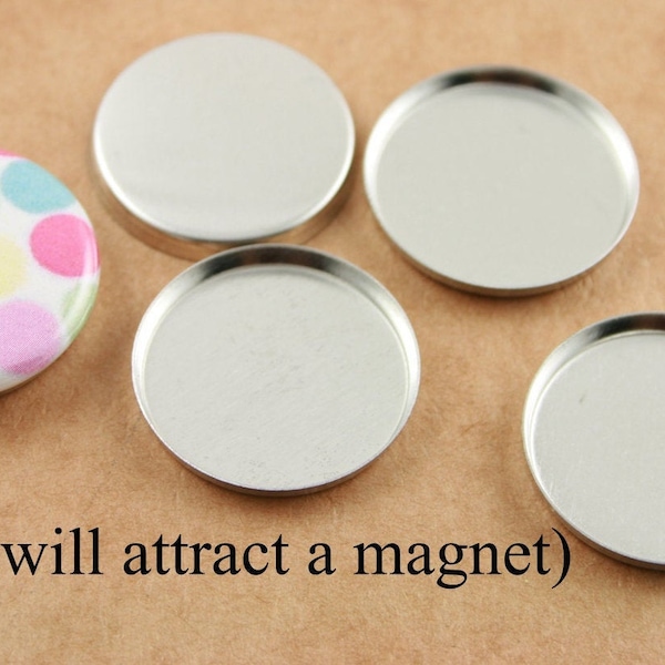 25 - DIY Magnet Attracting Metal INSERTS - for use with MAGNET Back Buttons. Button Interchangeable Jewelry.