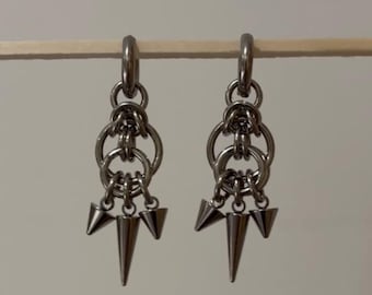 Handmade Chainmail Spike Earrings