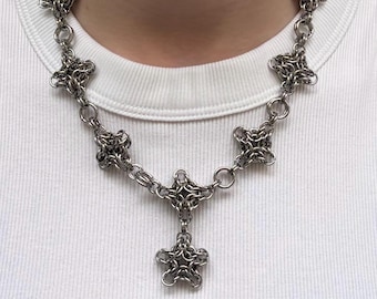 Handmade Chainmail Star Necklace