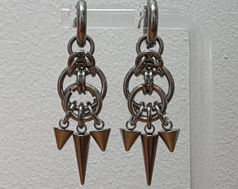Handmade Chainmail Spike Earrings