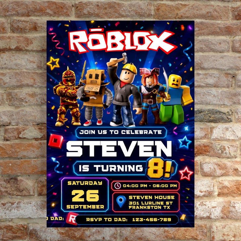 Roblox Invitations - Etsy