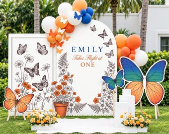 Butterfly Garden Birthday Theme, Personalized Butterfly Party Printable Bundle (Digital Bundle)