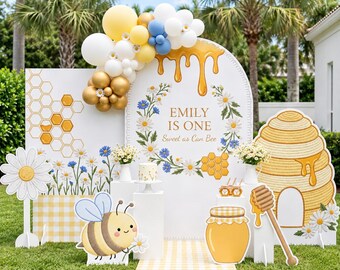 Dolce come una dolce ape al compleanno, stampabile personalizzato per la festa di compleanno a tema ape (pacchetto digitale)