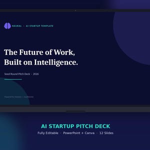 AI Startup Pitch Deck Template | Seed Round Investor Presentation (PowerPoint, Canva)