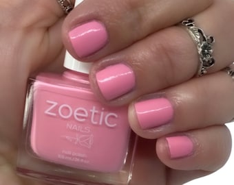 Medium Bright Pink Nail Polish Pretty Pink Creme Nail Lacquer Cruelty-free Vegan Nail Polish Formaldehyde Free Soft Pink Indie Nail Color