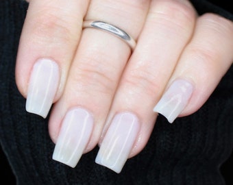 Milky White Nail Polish, Sheer White Nail Polish, White Jelly Nail Polish, Cruelty-free Vegan Nail Polish, Milky Manicure, Clean Girl Nails