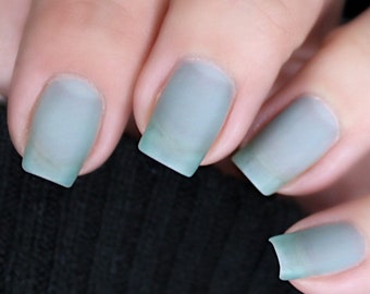 Matte Teal Jelly Nail Polish - Sheer Teal Nail Polish - Vegan Nail Polish - Cruelty Free Nail Polish - Translucent Nail Color: Sea Glass