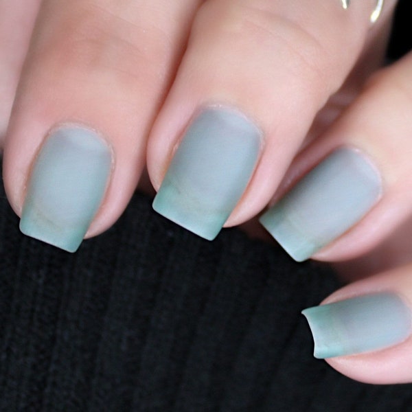 Matte Teal Jelly Nail Polish - Sheer Teal Nail Polish - Vegan Nail Polish - Cruelty Free Nail Polish - Translucent Nail Color: Sea Glass