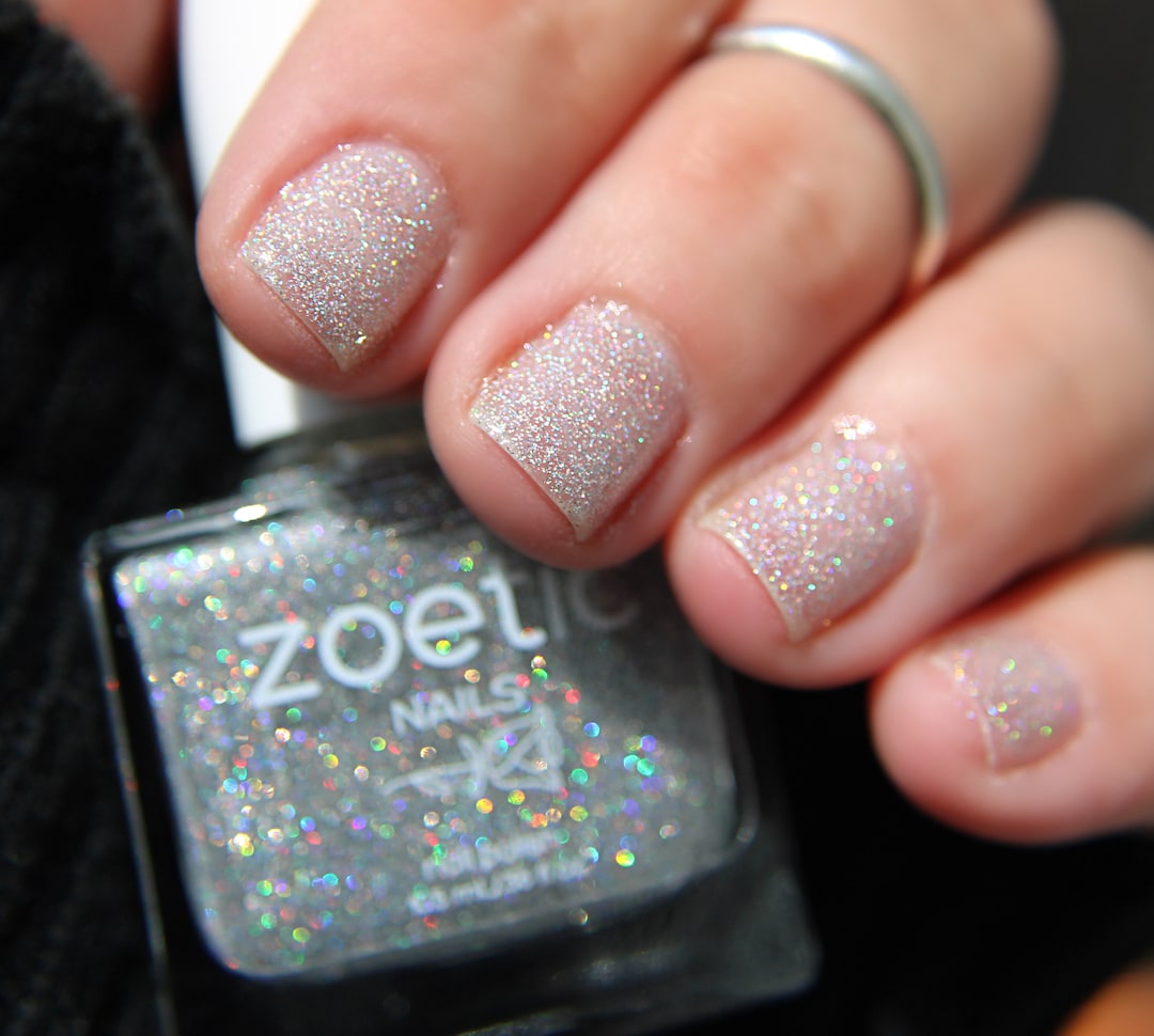 Glitter Holo Top Coat, Silver Holographic Glitter Nail Polish