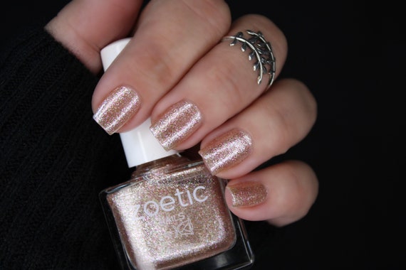 Champagne Rose Gold Nail Polish Glitter Shimmer Chrome Nail - Etsy UK Champagne Rose Gold Nail Polish Glitter Shimmer Chrome Nail - Etsy UK