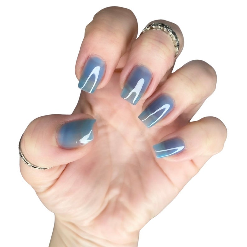 Blue Jelly Nail Polish / Sheer Blue Nail Polish / Cruelty Free Nail Polish / Clean Nail Polish / 10-Free Nail Polish / Formaldehyde Free image 8