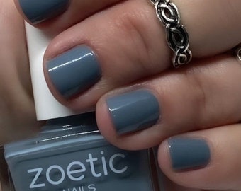 Gray-Blue Nail Polish Formaldehyde Free Cruelty Free Vegan Formula Gray Blue Indie Nail Polish Color Creme Nail Lacquer Modern Nail Polish